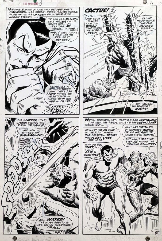 Sub-Mariner Original Art By John Buscema from the collection of Greg Goldstein