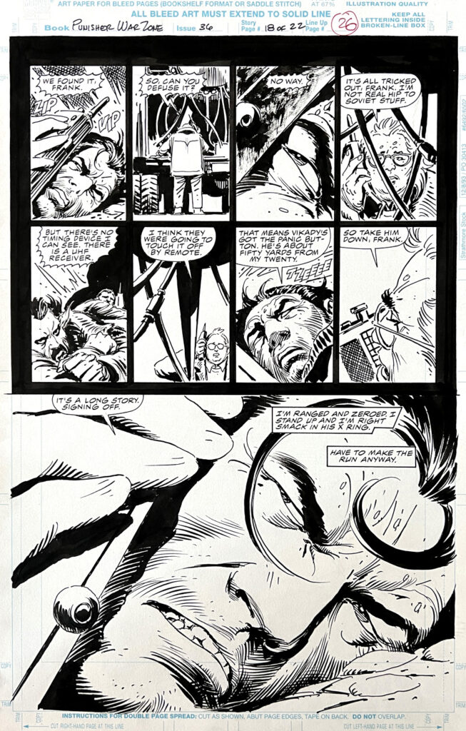Joe Kubert Marvel Comics Punisher Original Art From The Collection Of Greg Goldstein