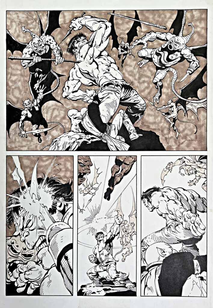 Original Art for Rampaging Hulk #4 by Jim Stalin and Alex Nino, from the collection of Greg Goldstein