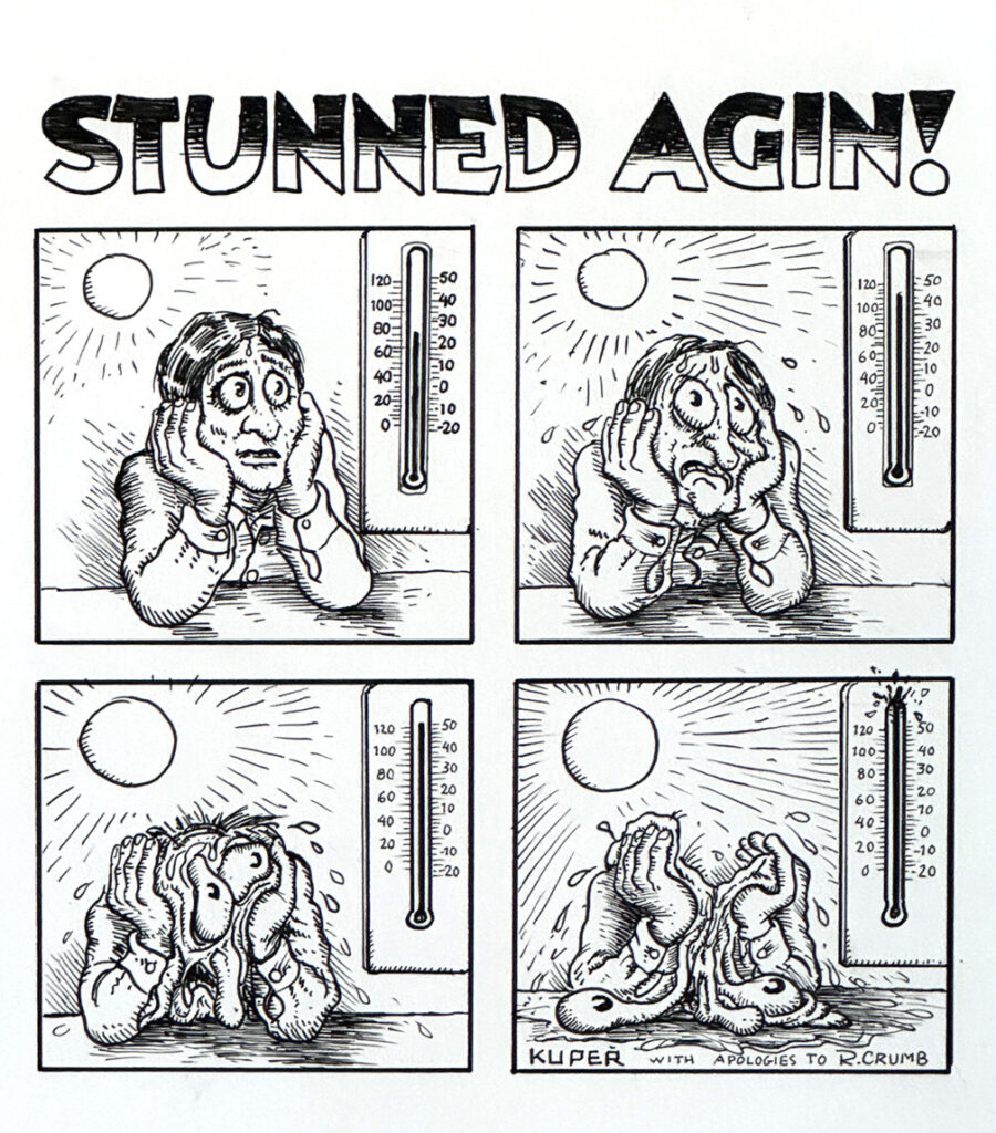 Peter Kuper original cartoon art paying homage to Robert Crumb. From the collection of Greg Goldstein.
