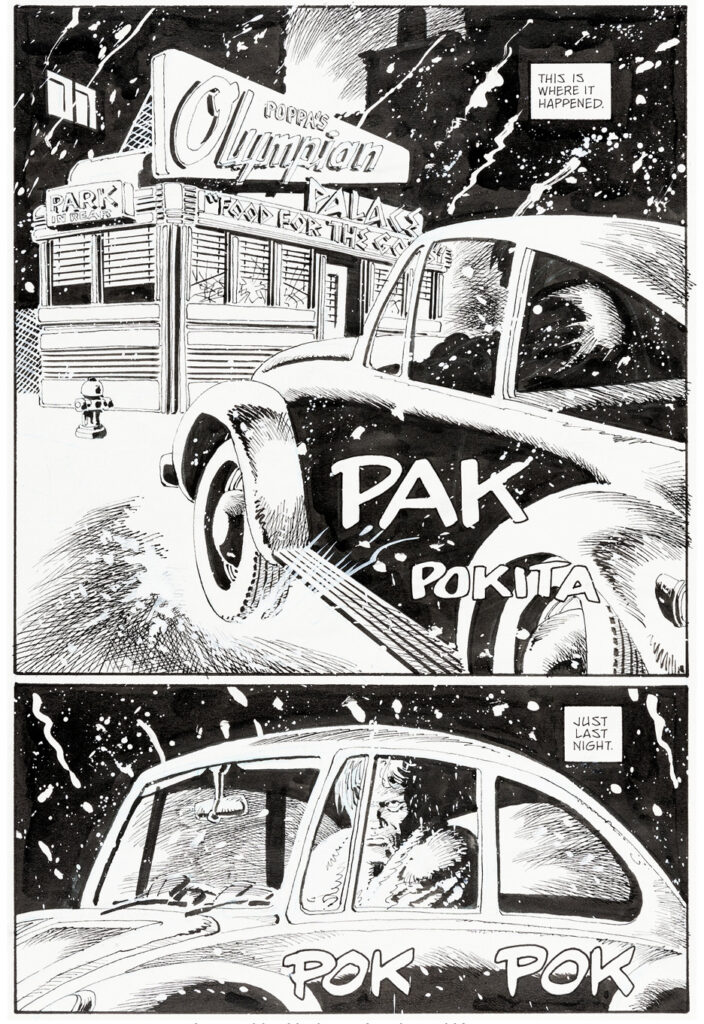 Original comic art from Frank Miller's Sin City:Family Values --- from the collection of Greg Goldstein