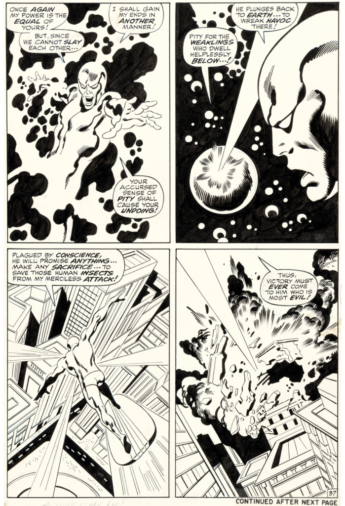 Silver Surfer #7, original art by John & Sal Buscema, from the collection of Greg Goldstein