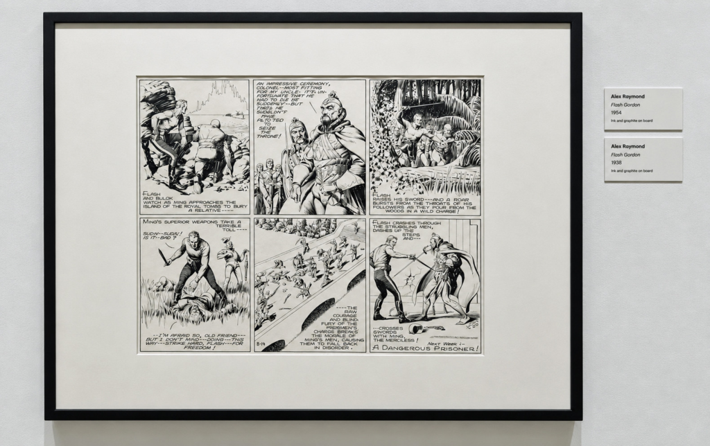 Original art on display at the Lucas Museum of Narrative Arts, September 2026, Los Angeles. Photo by Greg Goldstein.