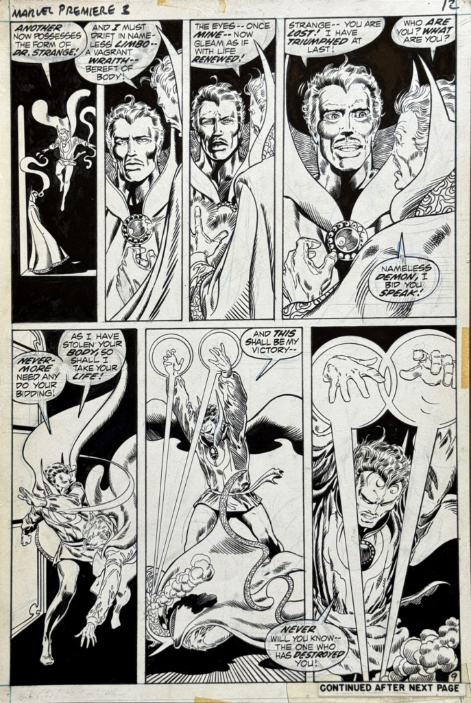Doctor Strange by Barry-Windsor Smith. Original art from the colection of Greg Goldstein